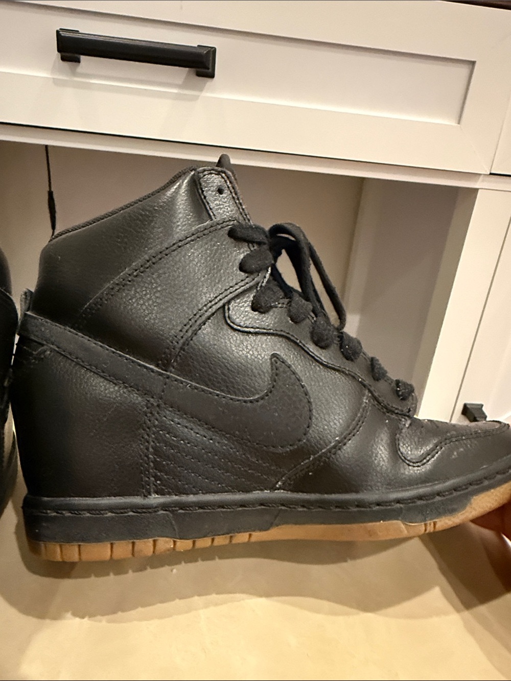 Nike Black High-Top Sneakers with Gum Outsole - Picture 2 of 6